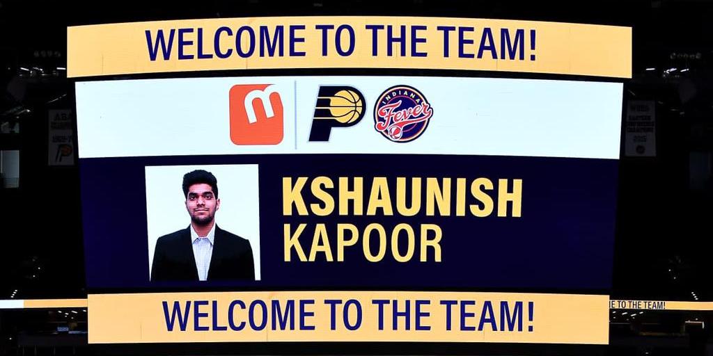 Kshaunish Kapoor on the Pacers jumbotron