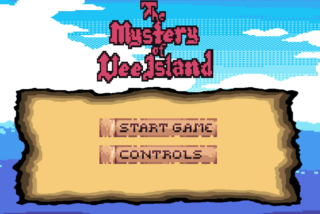 Start screen from Mystery of Vee Island game